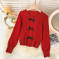 Lovely bow-knot long-sleeved cardigan sweater  010
