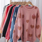 Sweater cute cherry love long sleeve sweater  046