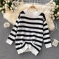 Cute striped long sleeve sweater 004