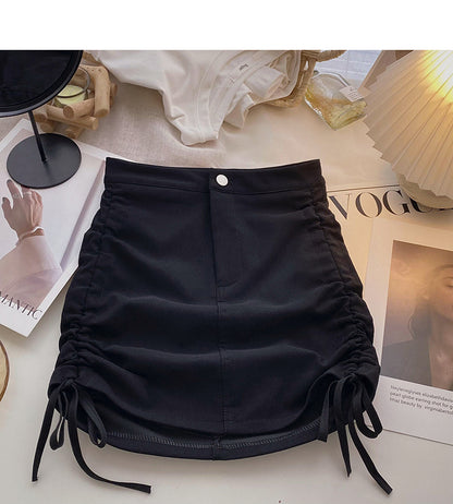 Korean slim design drawstring Hip Wrap Skirt  5641