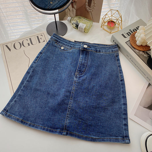 Retro casual denim high waist slim skirt fashion  5604