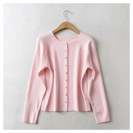 New simple slim button knit cardigan  7285