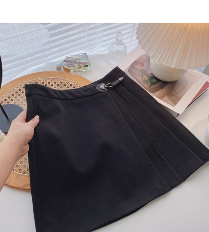 Design sense niche personality slim high waist A-line skirt  5434