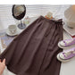Fashion temperament simple solid color retro A-line skirt  5747