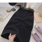 Versatile harbor style high waist split A-line mid length skirt  5728