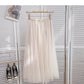 Solid color Polka Dot mesh high waist A-shaped mid length skirt  5790