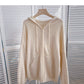 New Korean casual simple solid color loose hooded top  6036