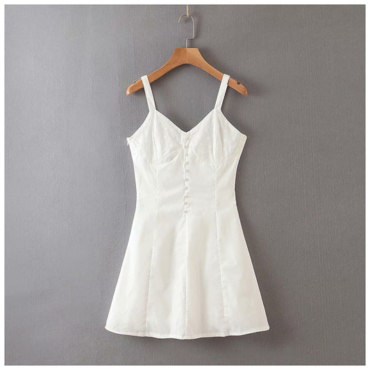 Sexy girl suspender skirt small man Strapless slim dress  7066