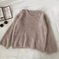 Soft wind solid loose Pullover Top  5834