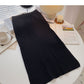 Simple and versatile thread knitted high waist split A-line skirt  5752