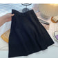 Simple little man versatile pleated high waist A-line skirt  5468