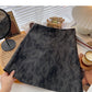 New port style leisure A-shaped high waist leather skirt trend  5508