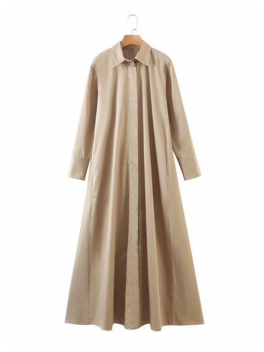 Leichter Rock im ausgereiften Stil, schmale Taille, mittellanger Hemdrock 7123