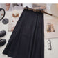 Hong Kong style fashion slim A-shaped high waist leisure skirt with belt  5758