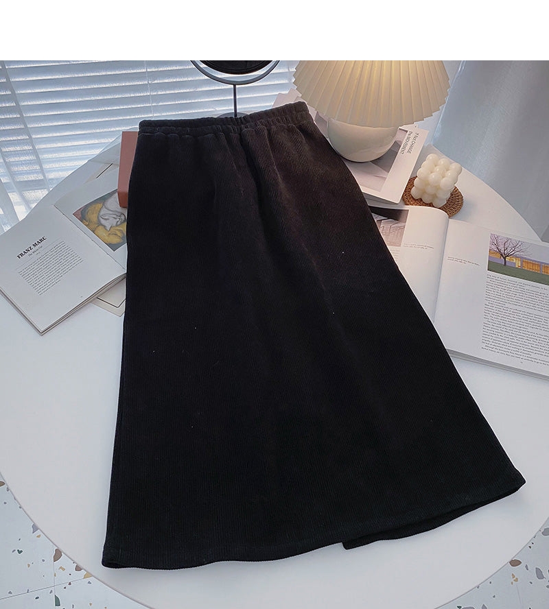 Temperament versatile high waist elastic A-line skirt  5775