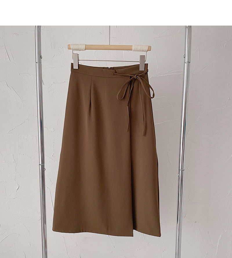 Korean minority design bandage high waist hanging skirt  5829