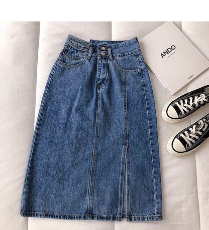 Nouvelle jupe étudiante de cow-boy rétro coréenne de Hong Kong pour femme 5679