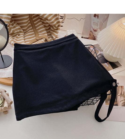 Korean version light proof design leg ring casual short skirt  5392