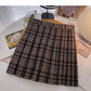 Pleated plaid skirt women's high waist skirt  5486