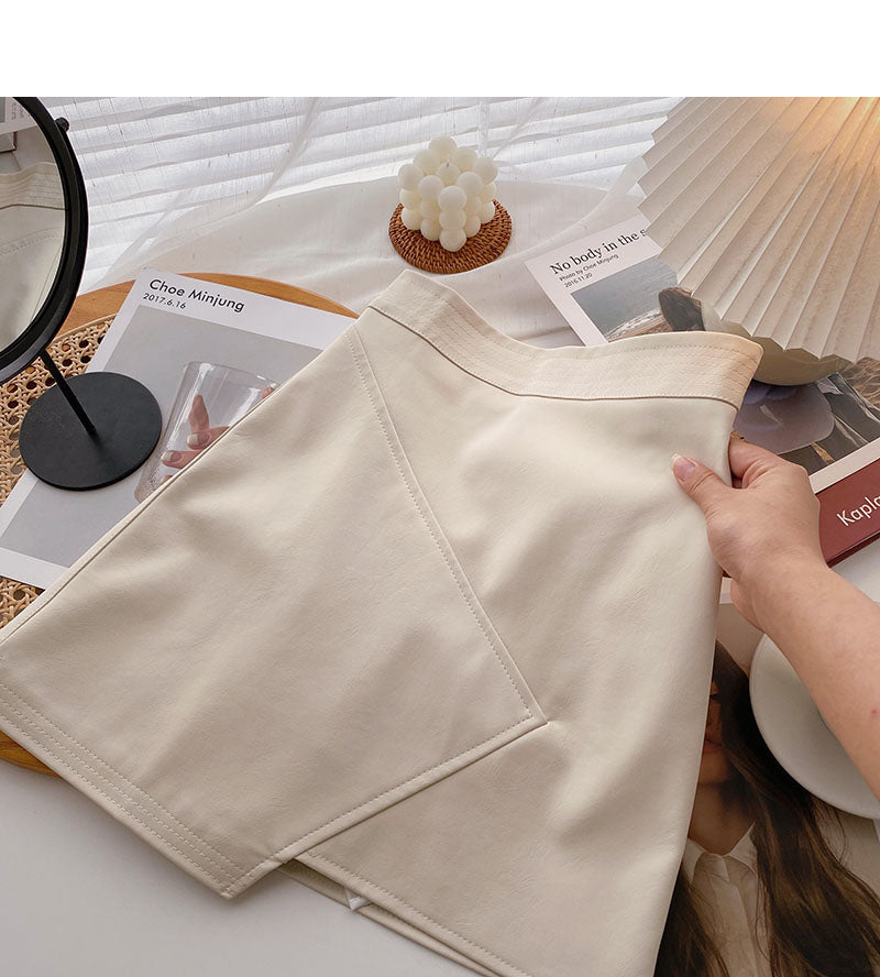 Korean design irregular A-shaped high waist short skirt fashion  5449