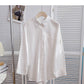 Long sleeve solid color shirt casual loose cardigan top  6426