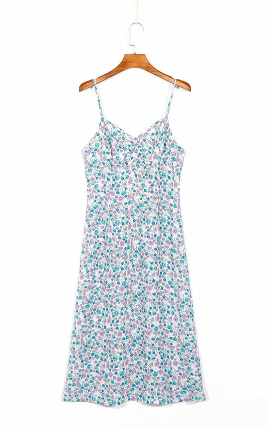 Vintage Floral strapless dress  7068