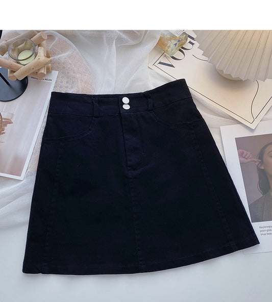 Slim and versatile, simple and light proof high waist skirt  5651