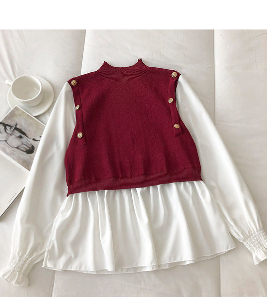 New Korean round neck retro thin wool sweater for women  6471