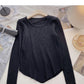 Design sense crew neck sweater women's versatile bottoming shirt  6480
