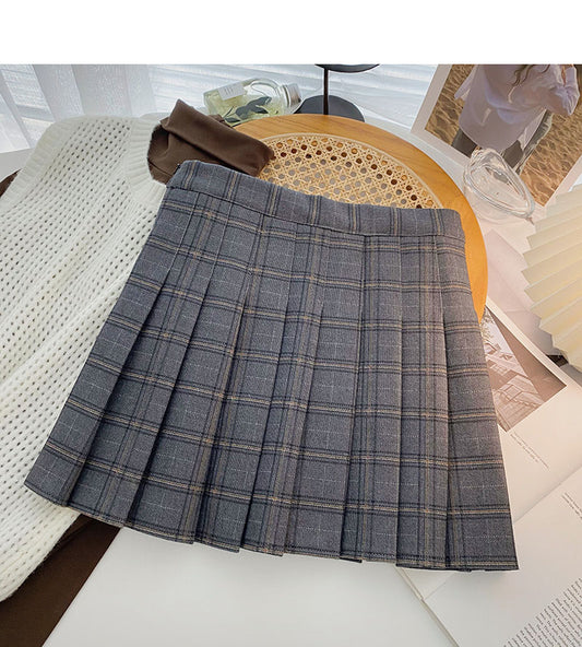 Slim and slim design lattice high waist A-line skirt  5485