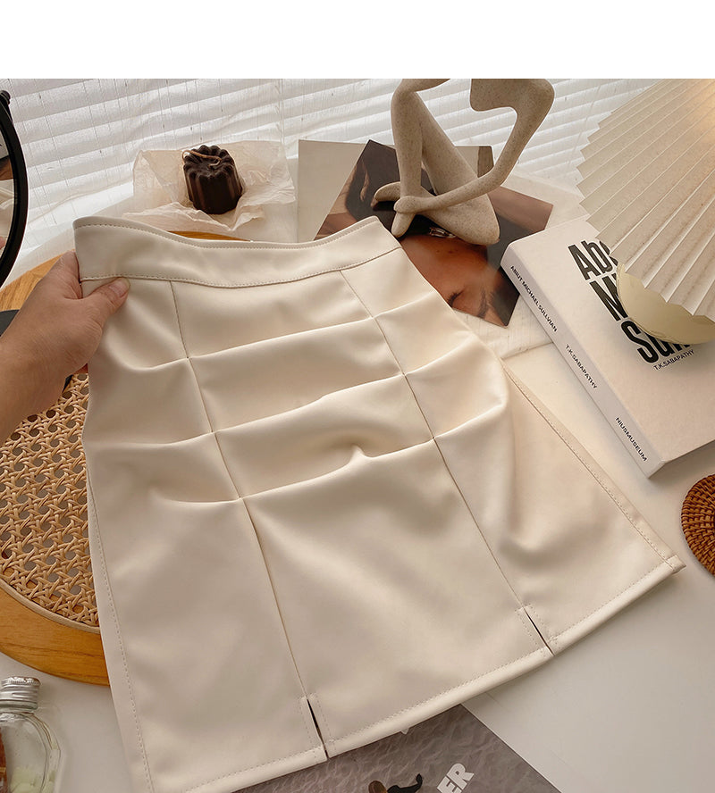 New Korean minority fashion pleated and split A-line skirt  5637