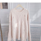 Twist solid color knitted sweater women's lazy style  6158