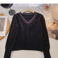Knitted sweater women's retro fashion versatile  6164
