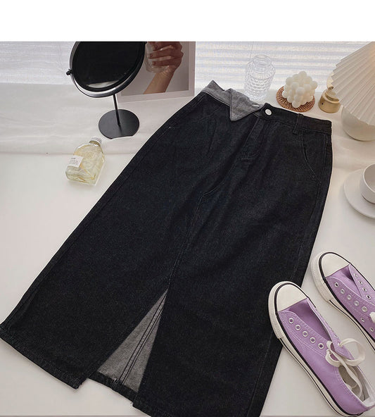 Korean minority design split high waist fashion A-line skir 5723