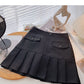 Ruffle panel design for age reducing high waist A-line skirt  5635