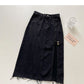 Niche design high waist split denim A-line skirt  5694