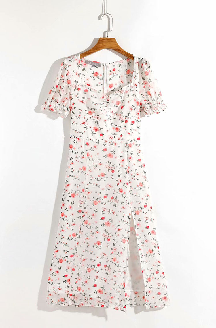 Elegantes, süßes, retrofrisches bedrucktes Kleid 7059