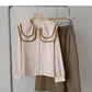 Marineblaues, schmales Vintage-Langarmhemd 6419