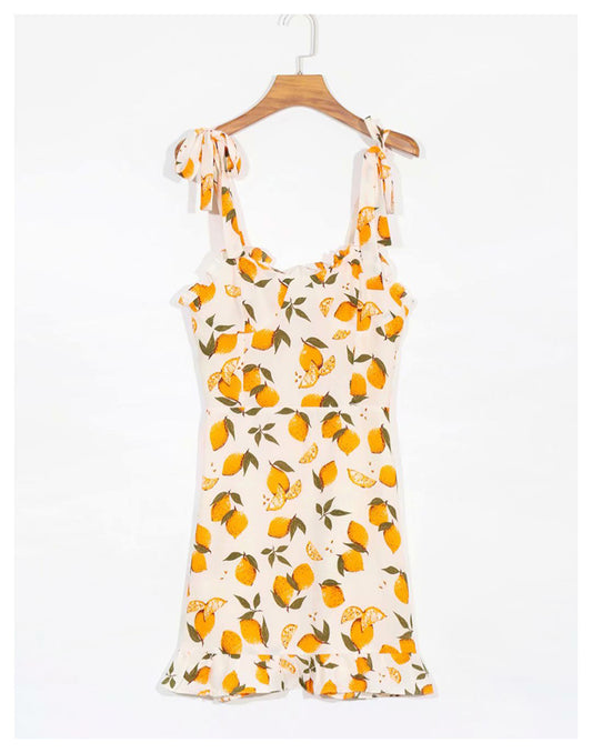 Bow tie lace up suspender skirt Beach Resort dress women  7055