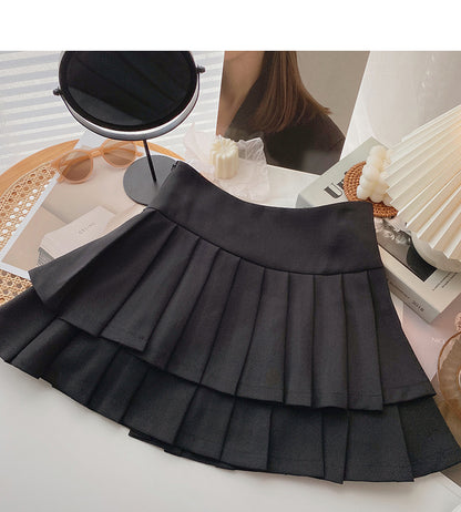 High waist A-line double pleated skirt for women  5620