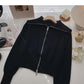 Korean fashion short Lantern Sleeve zipper top  6568