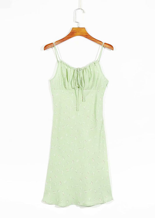 Small fresh wave dot print dress high waist suspender skirt  7067