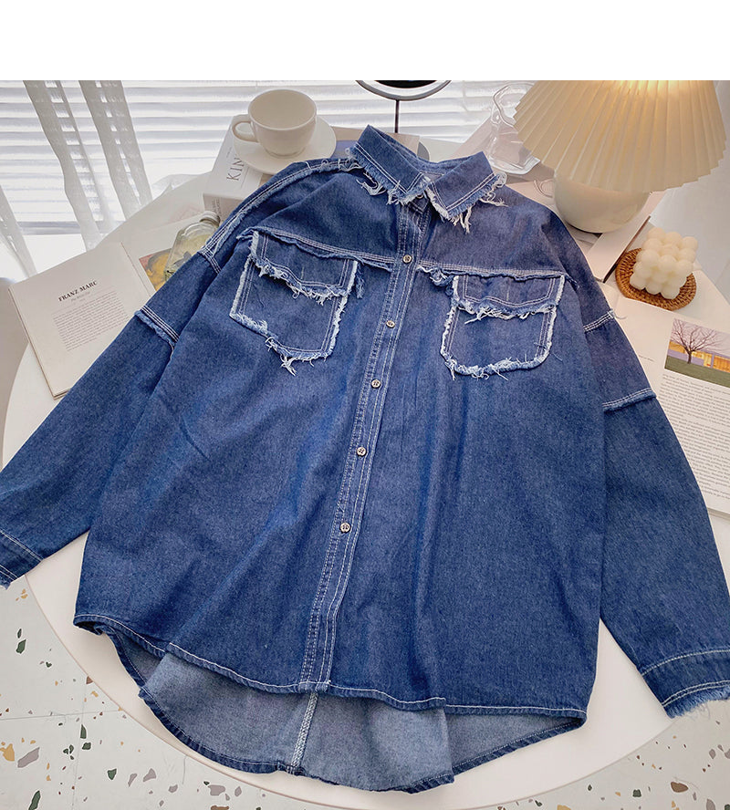 Lapel design, woolen Pocket Shirt coat, female  6321