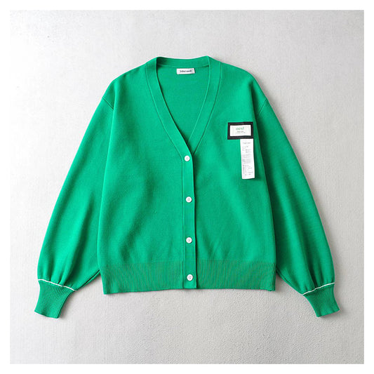 Vintage contrast button lazy style loose coat  7429