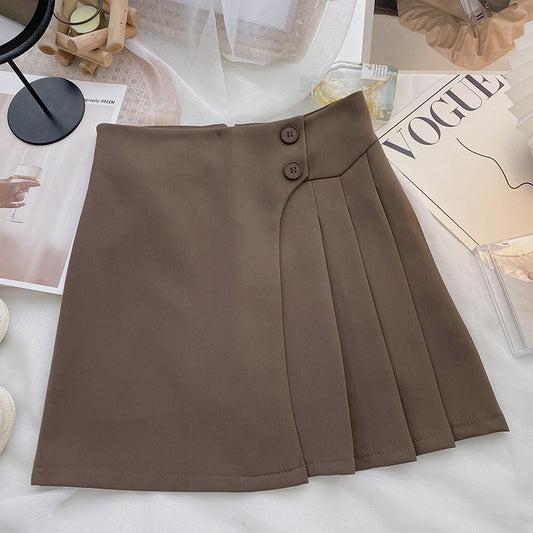 Slim and age reducing casual versatile high waist A-line skirt  5646