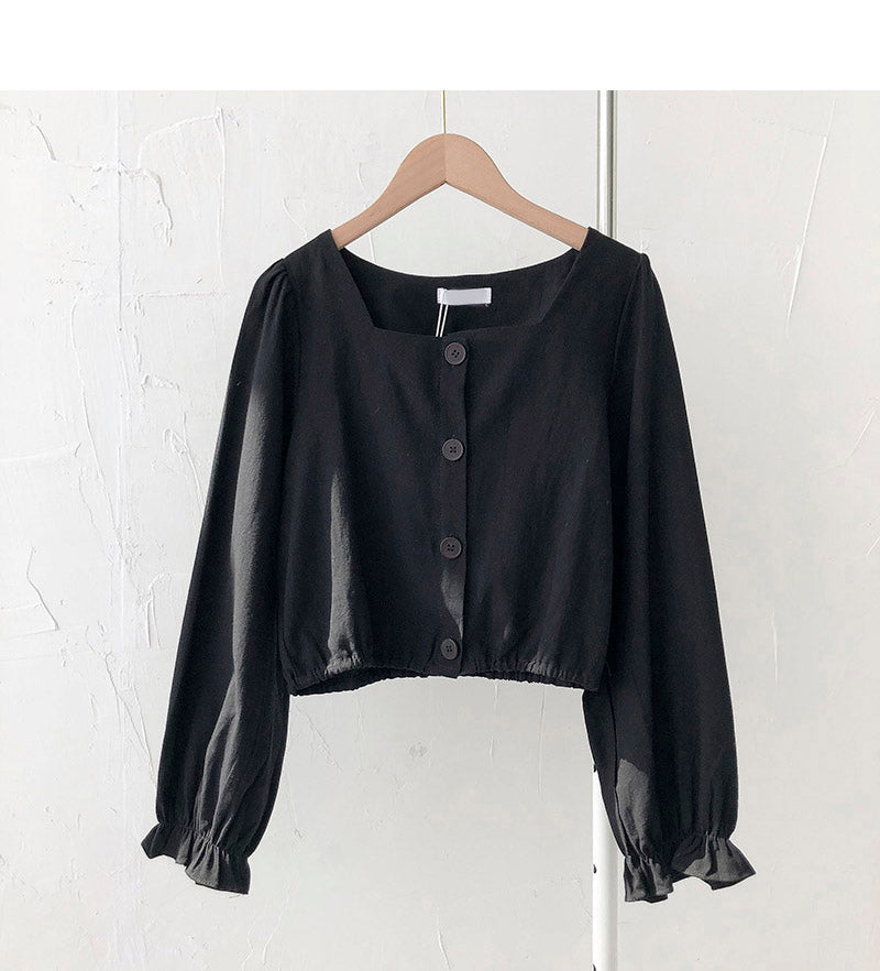 Design sense niche shirt versatile blouse  6256