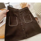 New Korean fashion retro small pocket skirt trend  5554
