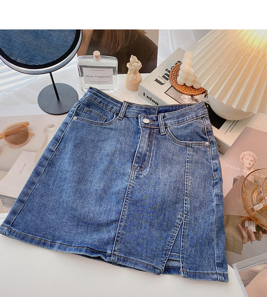 Korean minority design split A-line skirt fashion  5617