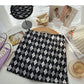 Fashion Hong Kong style retro Lingge high waist fabric Hip Wrap Skirt  5542
