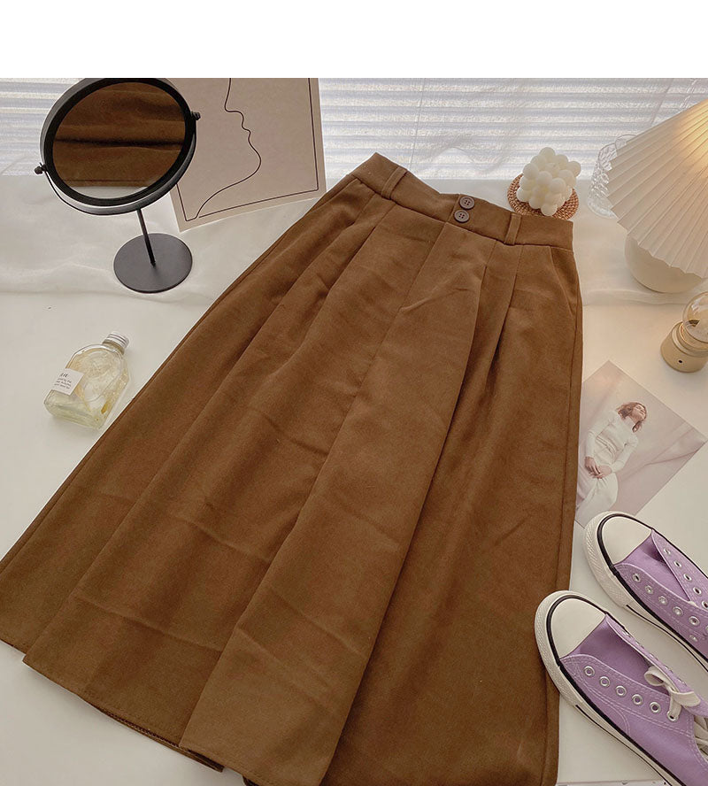 Skirt, women's solid color, versatile and simple  5716